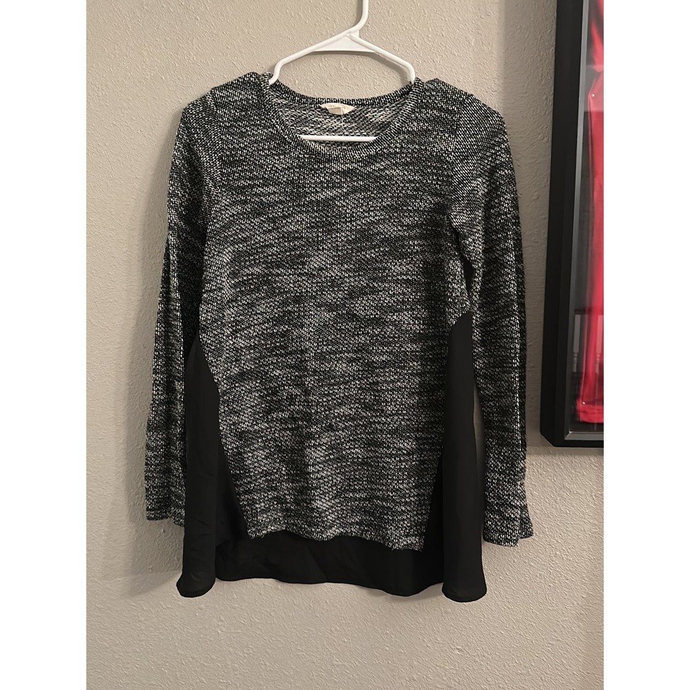 Lucky Brand Denim Co S Gray Heather Mix Media Sweater